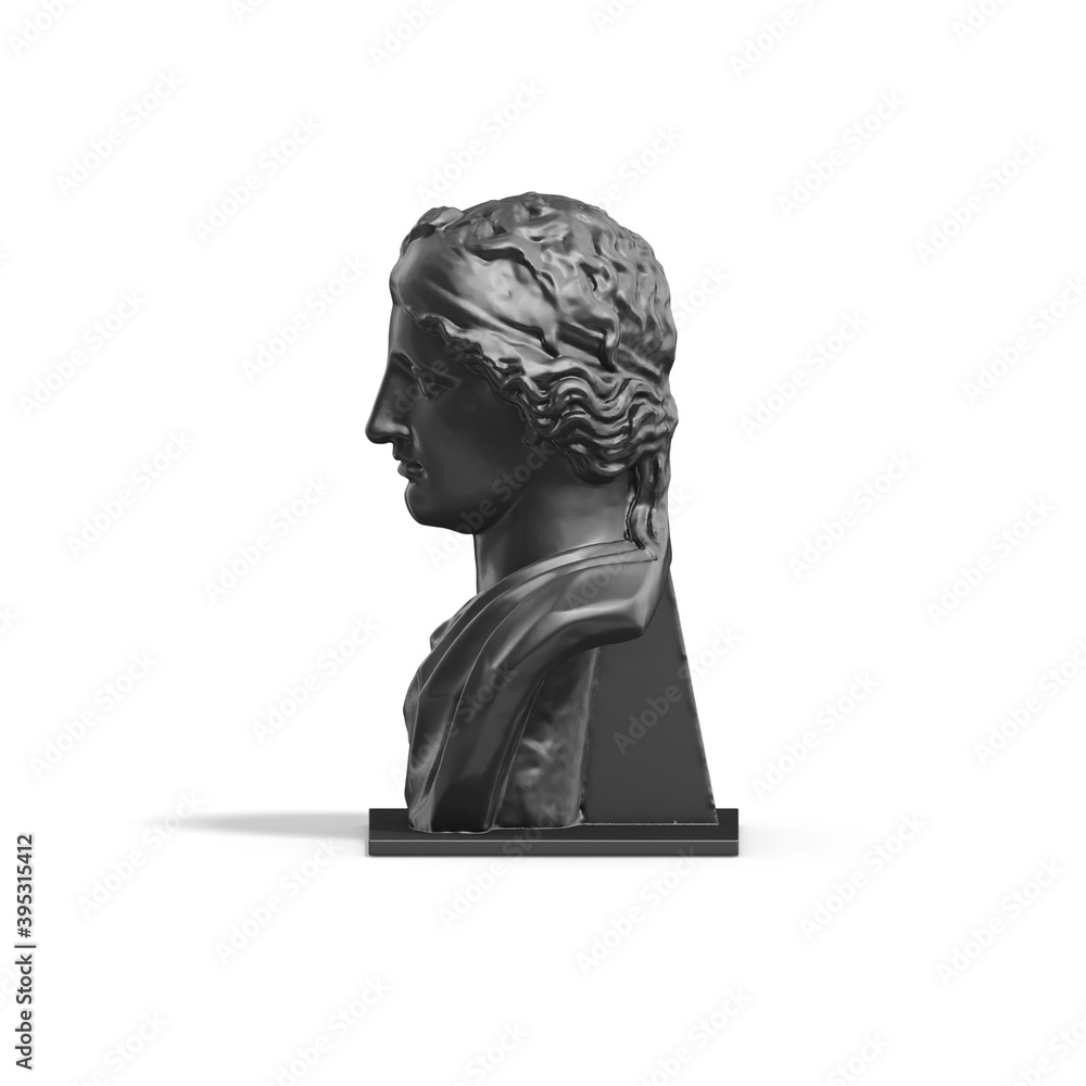 Fototapete a collection of sculptures made in neon style on a black background for your design ideas. 3d render