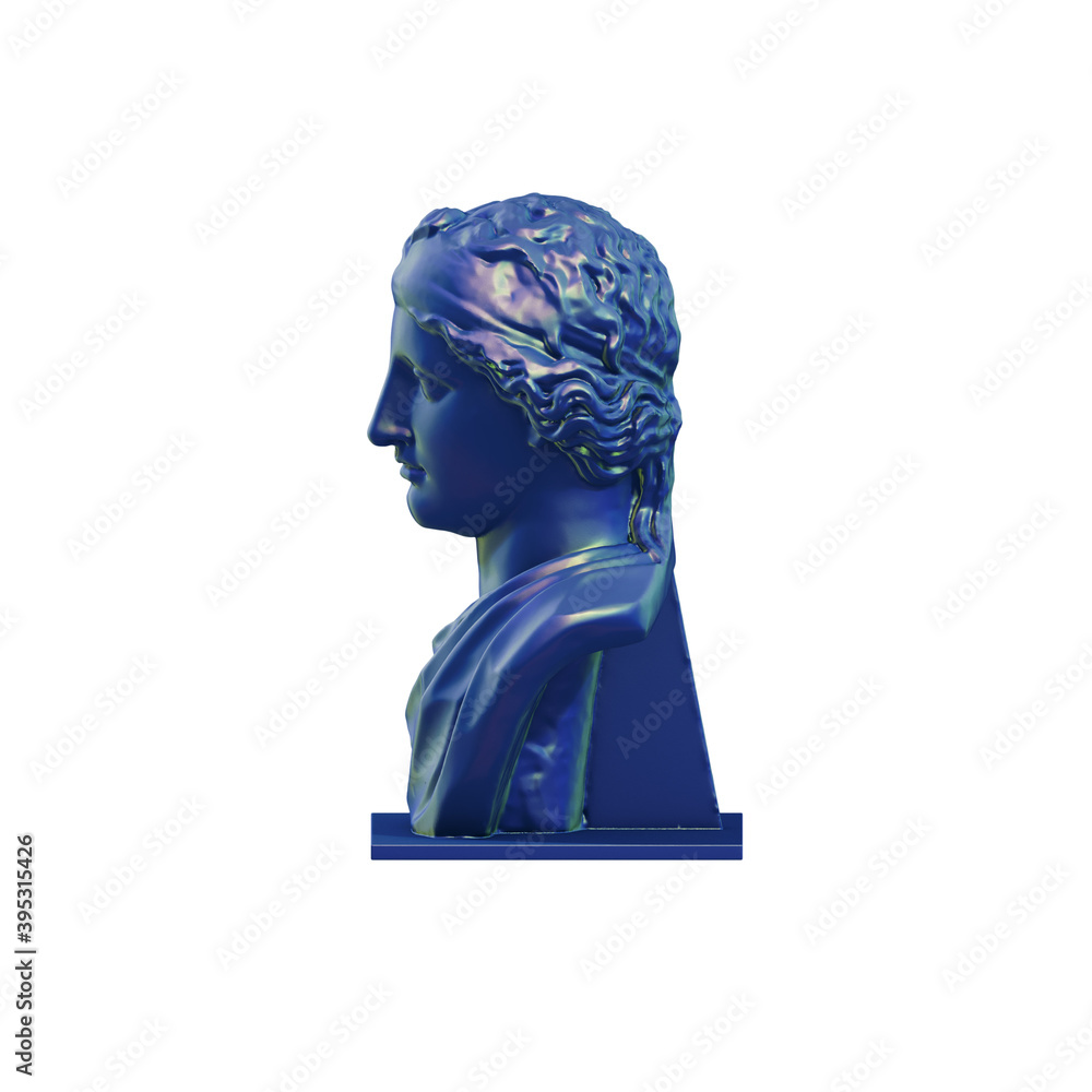 Fototapete a collection of sculptures made in neon style on a black background for your design ideas. 3d render