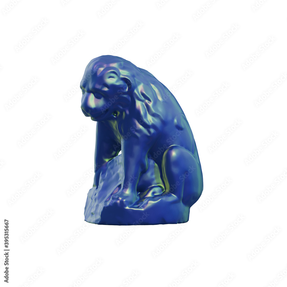 Fototapete a collection of sculptures made in neon style on a black background for your design ideas. 3d render