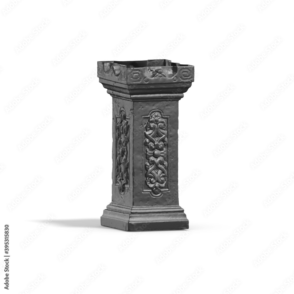 Fototapete a collection of sculptures made in neon style on a black background for your design ideas. 3d render