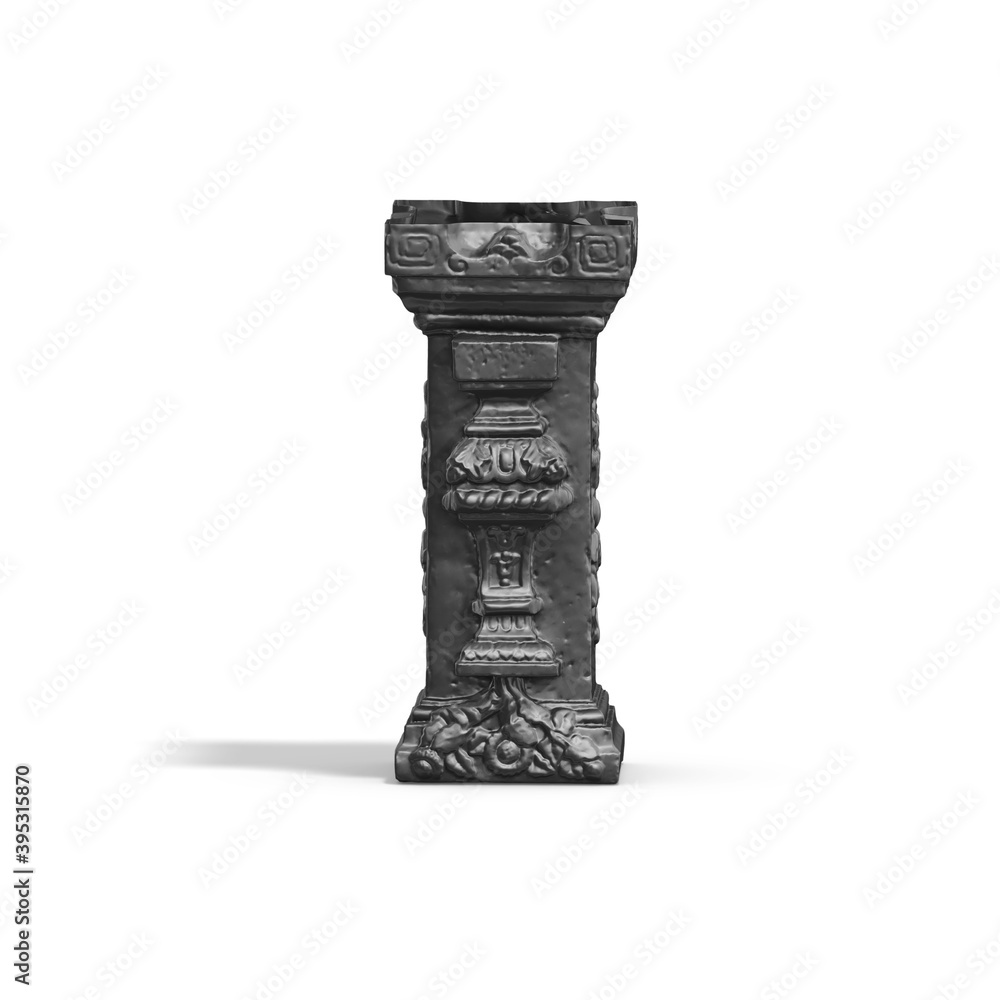 Fototapete a collection of sculptures made in neon style on a black background for your design ideas. 3d render
