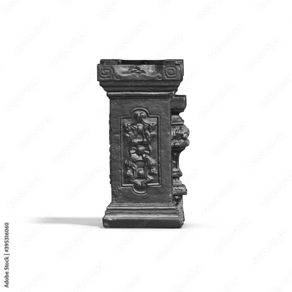 Fototapete a collection of sculptures made in neon style on a black background for your design ideas. 3d render