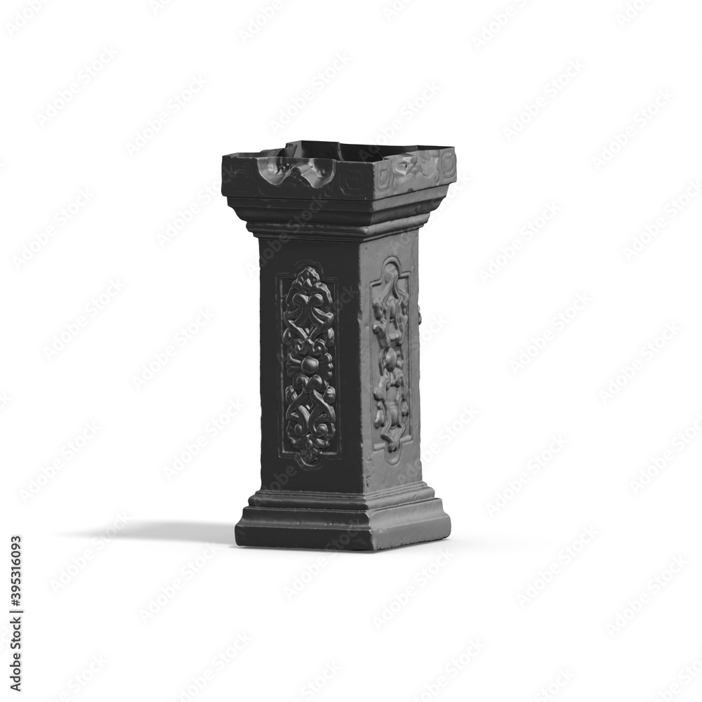 Fototapete a collection of sculptures made in neon style on a black background for your design ideas. 3d render