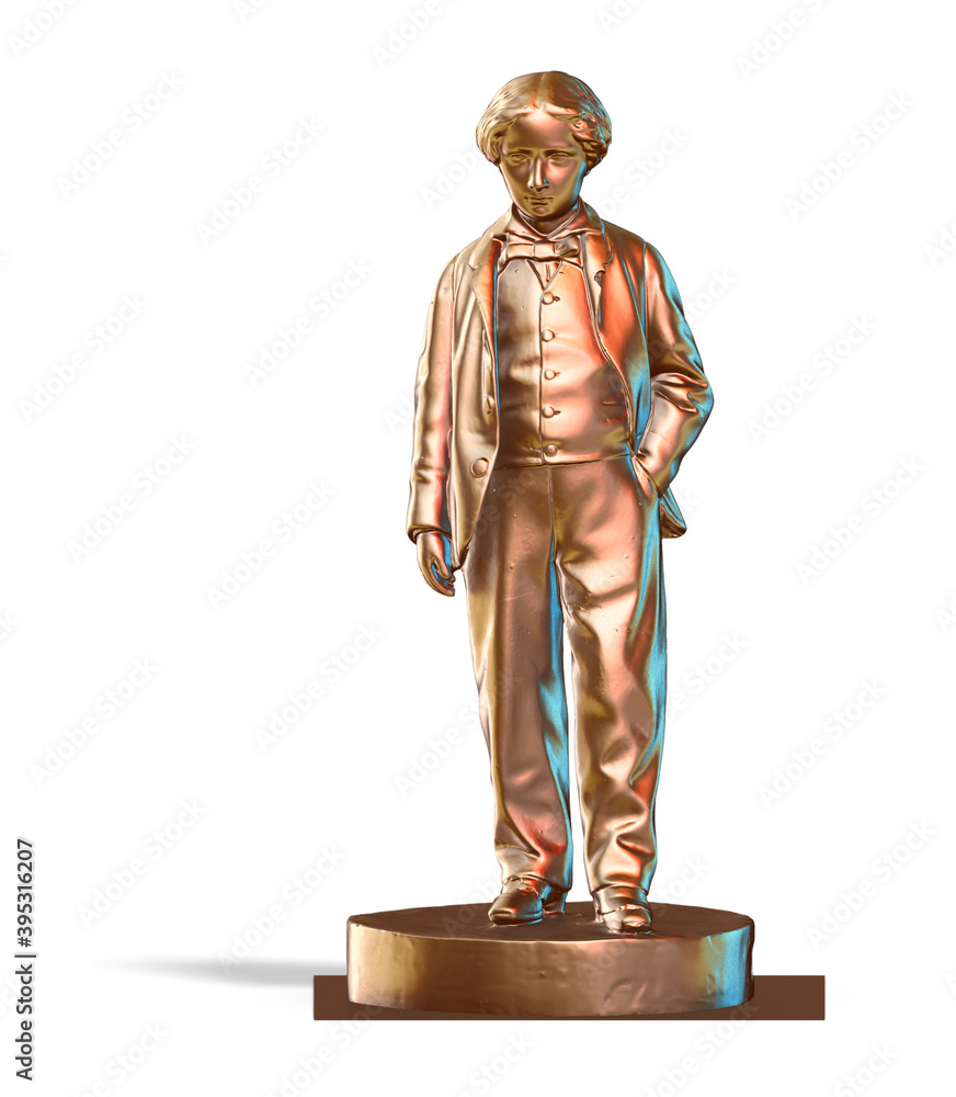 Fototapete a collection of sculptures made in neon style on a black background for your design ideas. 3d render