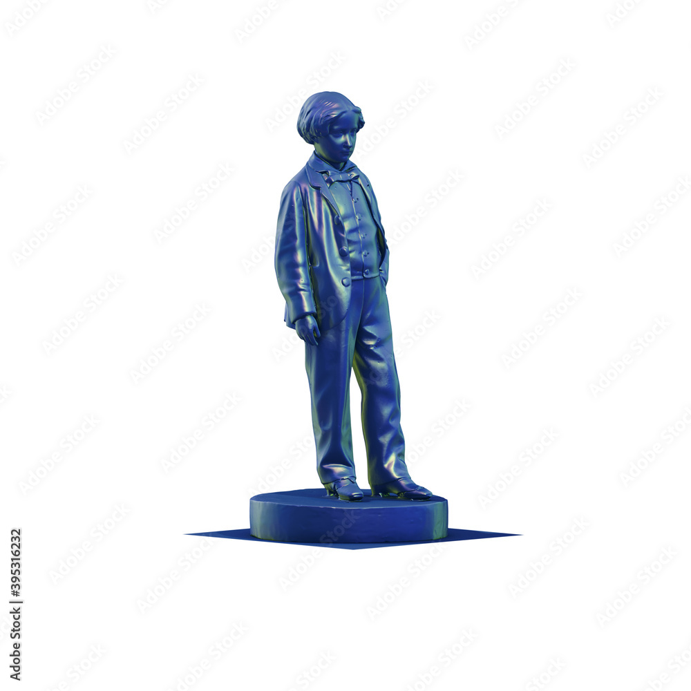 Fototapete a collection of sculptures made in neon style on a black background for your design ideas. 3d render