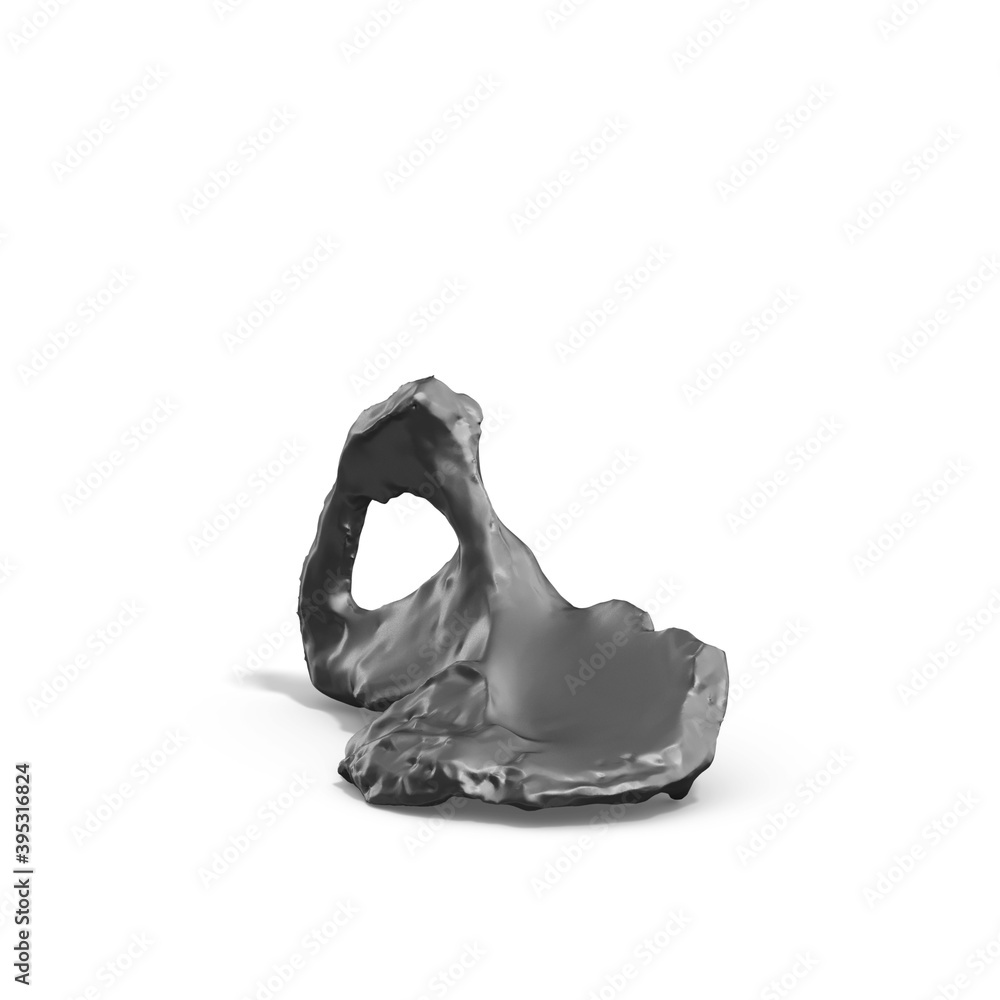 Fototapete a collection of sculptures made in neon style on a black background for your design ideas. 3d render