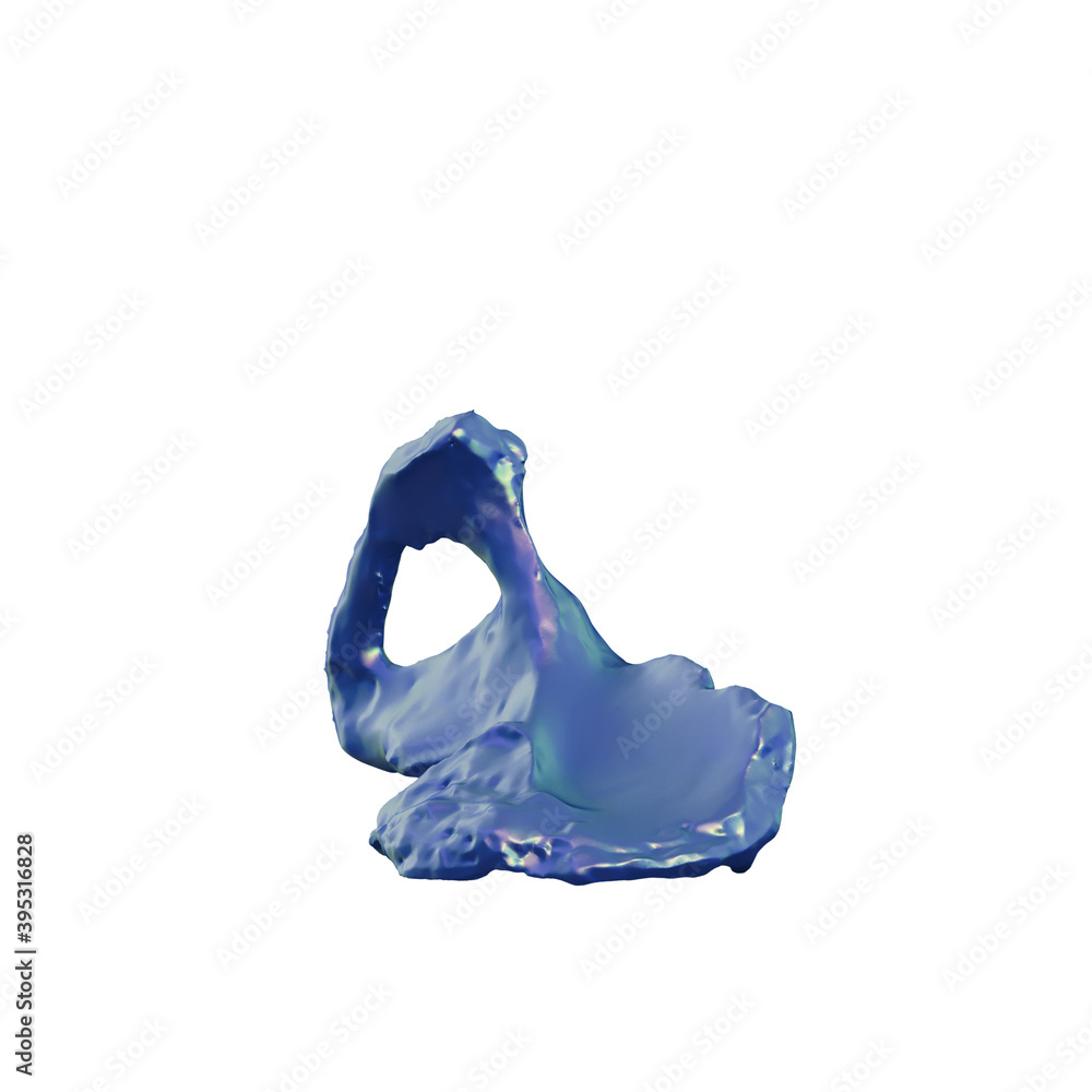 Fototapete a collection of sculptures made in neon style on a black background for your design ideas. 3d render