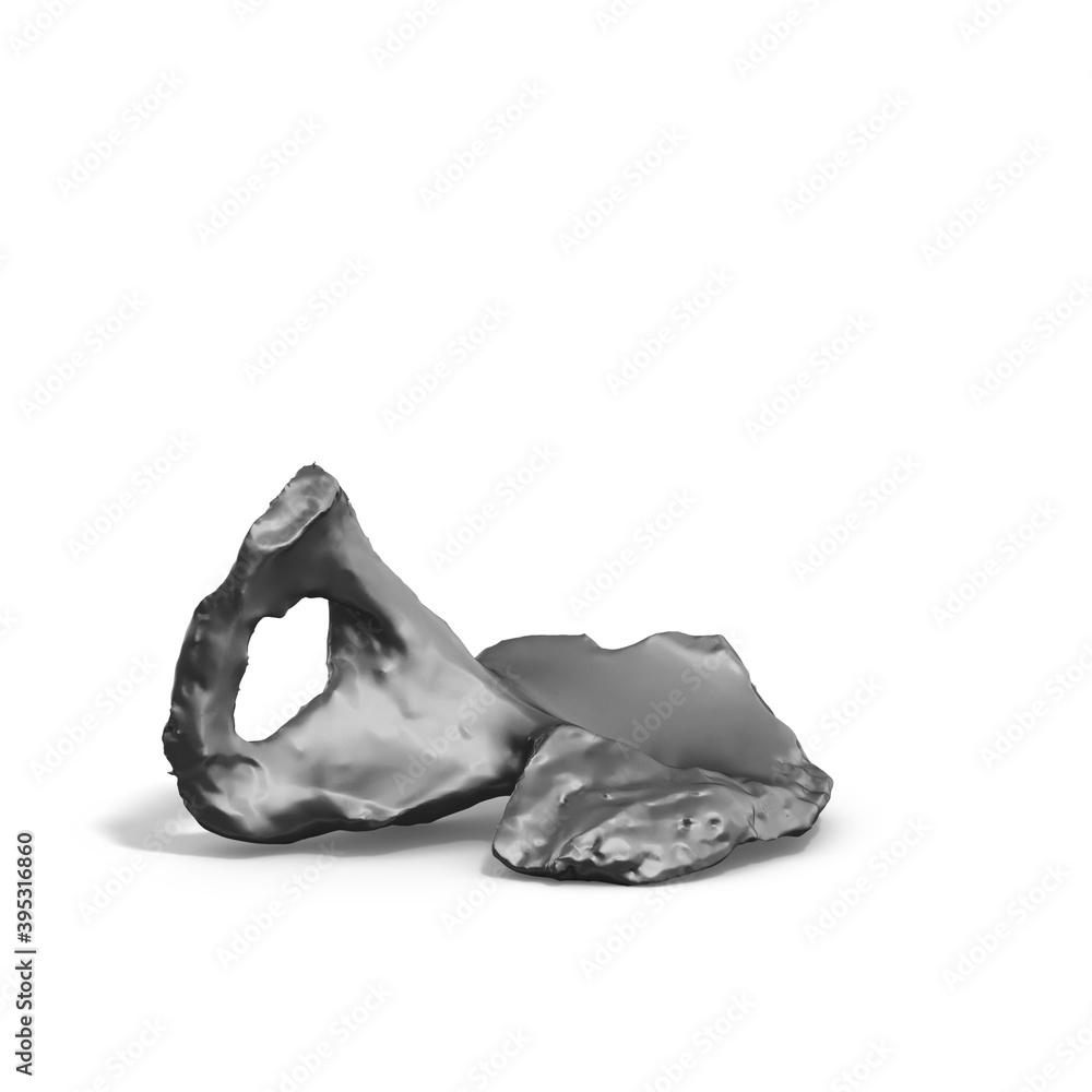 Fototapete a collection of sculptures made in neon style on a black background for your design ideas. 3d render