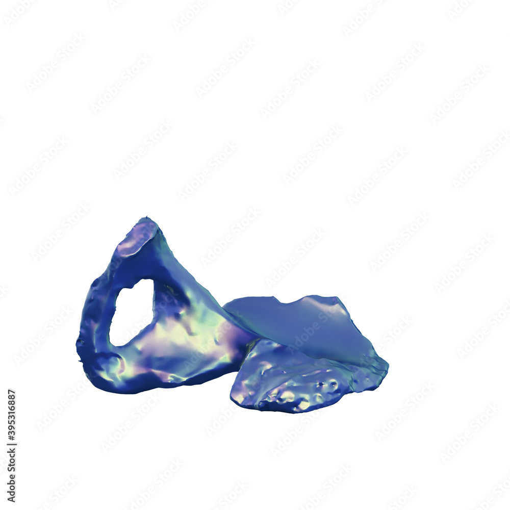Fototapete a collection of sculptures made in neon style on a black background for your design ideas. 3d render