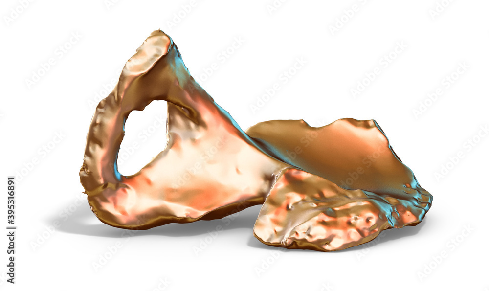 Fototapete a collection of sculptures made in neon style on a black background for your design ideas. 3d render