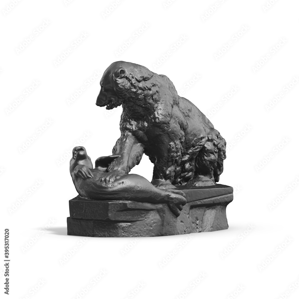 Fototapete a collection of sculptures made in neon style on a black background for your design ideas. 3d render