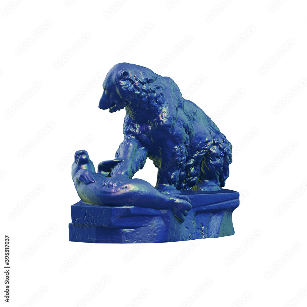 Fototapete a collection of sculptures made in neon style on a black background for your design ideas. 3d render