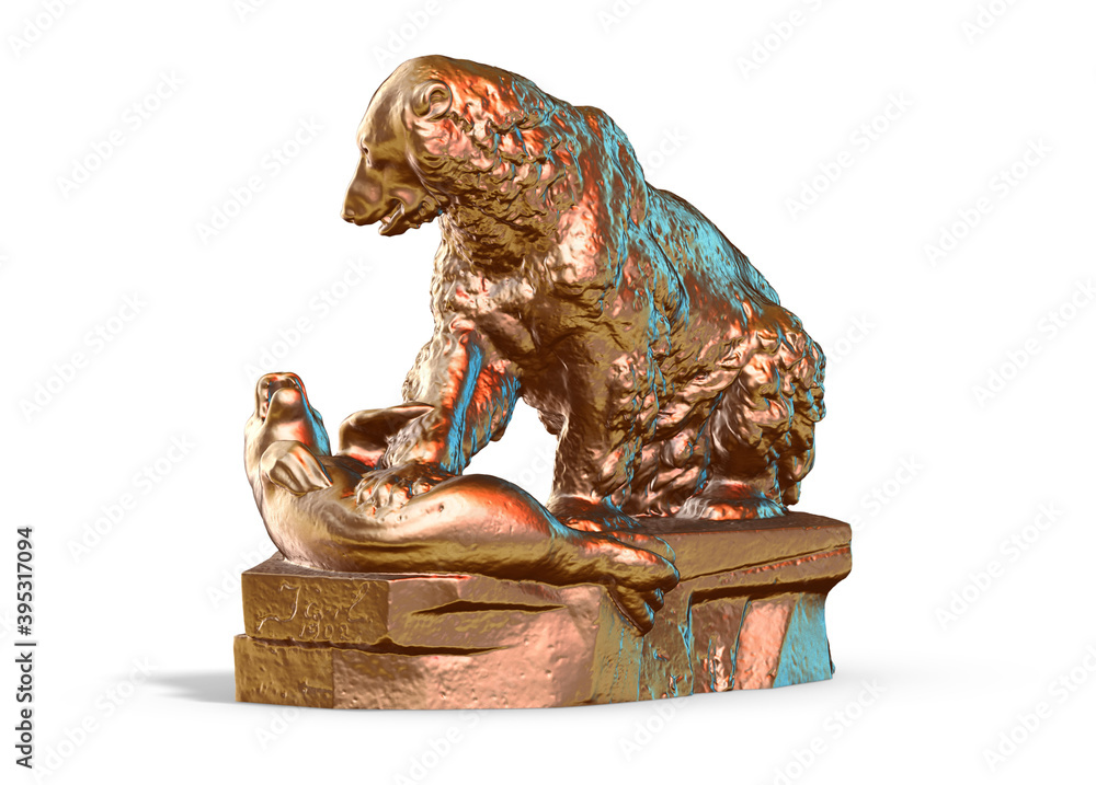 Fototapete a collection of sculptures made in neon style on a black background for your design ideas. 3d render