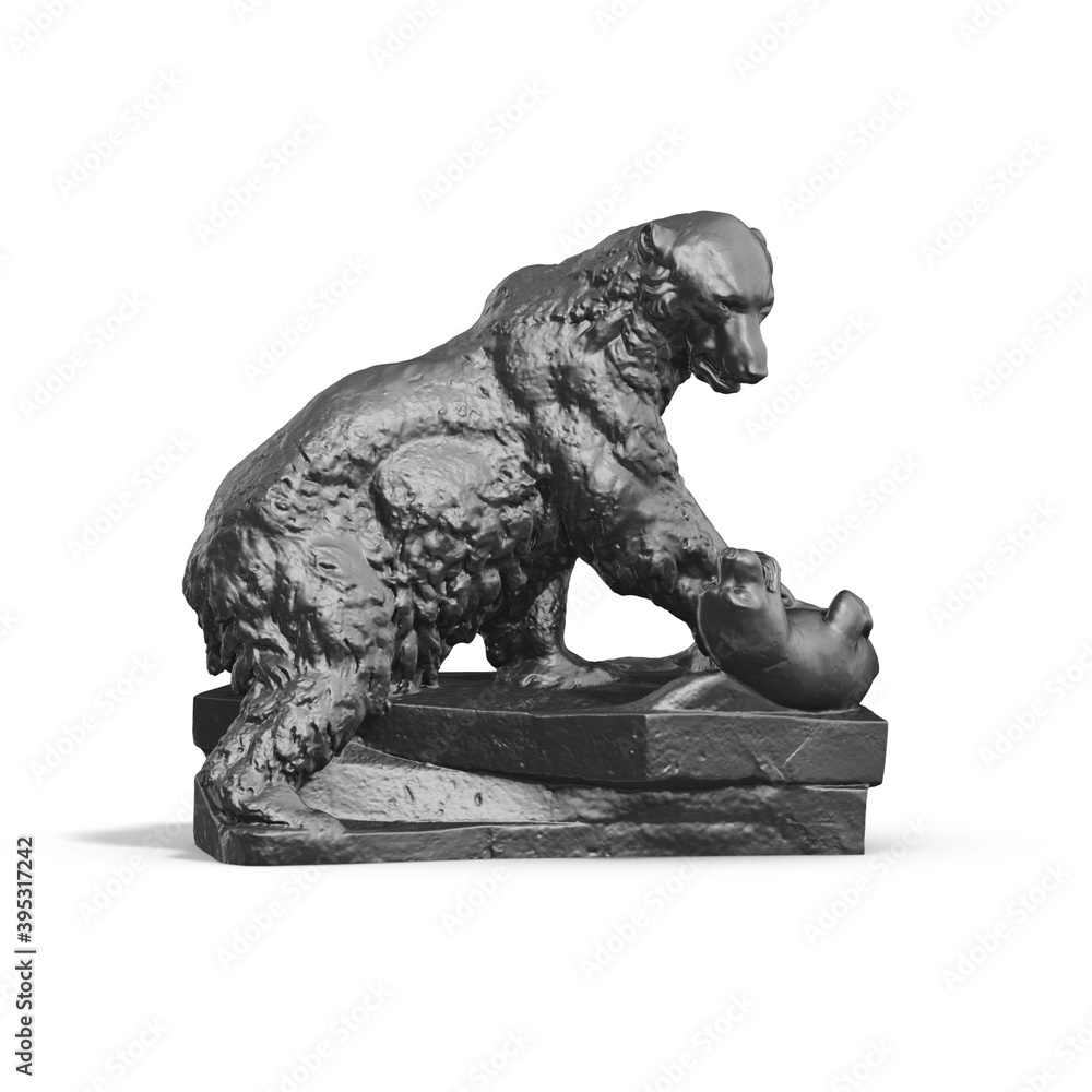 Fototapete a collection of sculptures made in neon style on a black background for your design ideas. 3d render