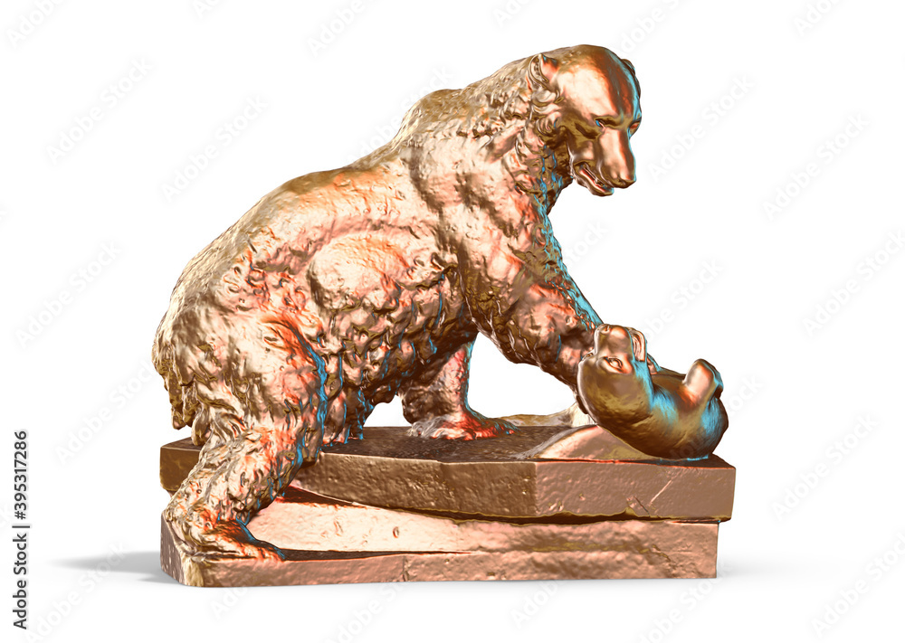 Fototapete a collection of sculptures made in neon style on a black background for your design ideas. 3d render
