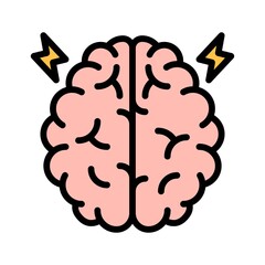 sickness and disease related humen brain pain or disease vectors with editable stroke,