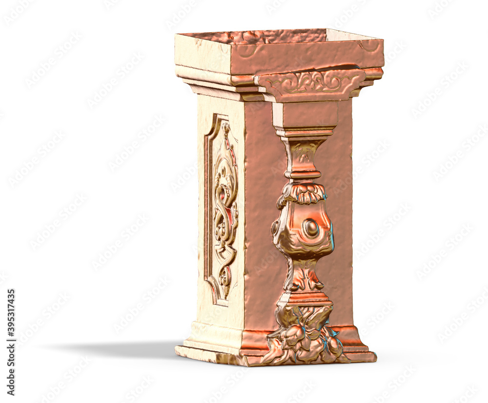 Fototapete a collection of sculptures made in neon style on a black background for your design ideas. 3d render