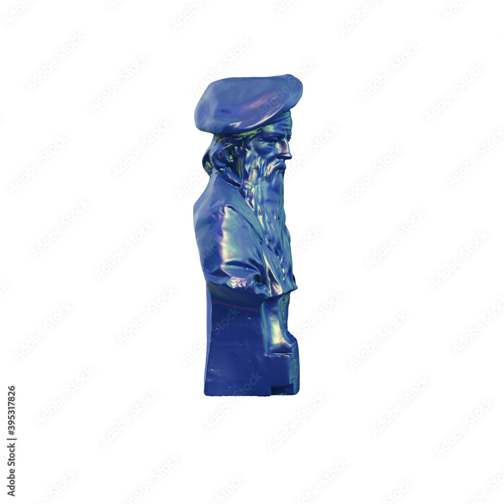 Fototapete a collection of sculptures made in neon style on a black background for your design ideas. 3d render