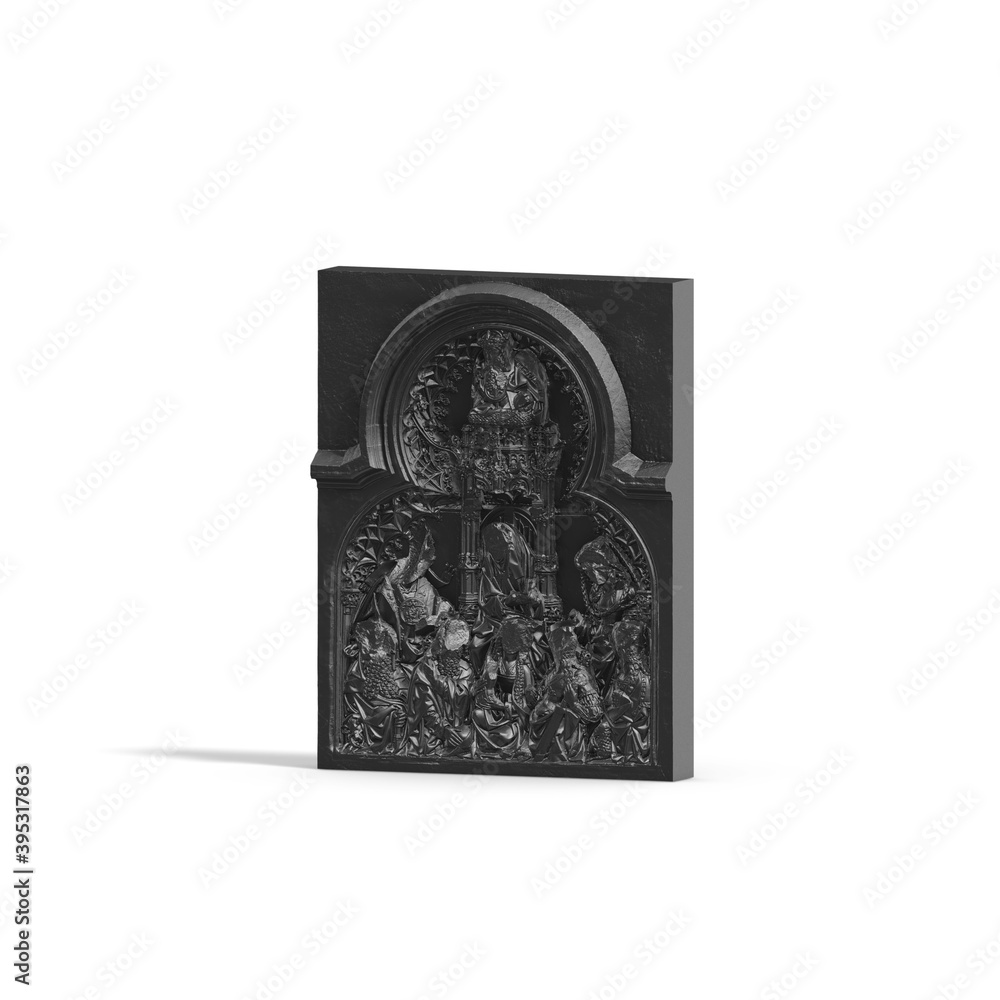 Fototapete a collection of sculptures made in neon style on a black background for your design ideas. 3d render