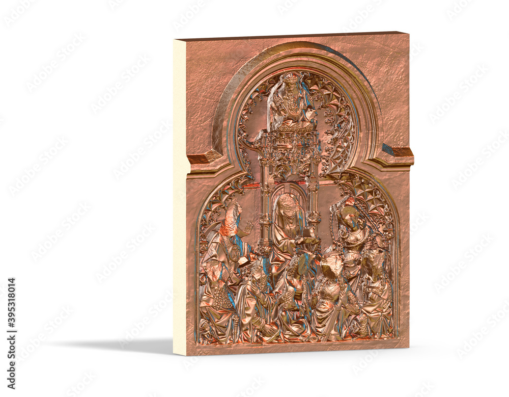 Fototapete a collection of sculptures made in neon style on a black background for your design ideas. 3d render