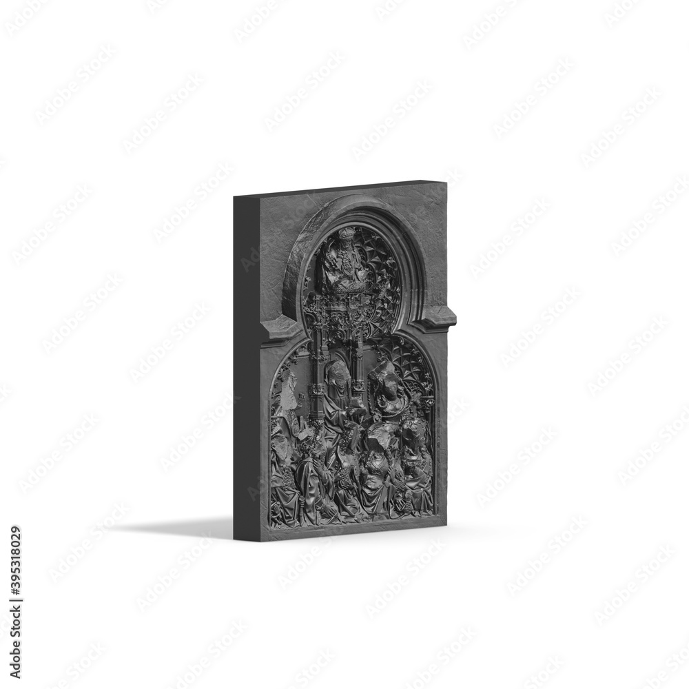Fototapete a collection of sculptures made in neon style on a black background for your design ideas. 3d render