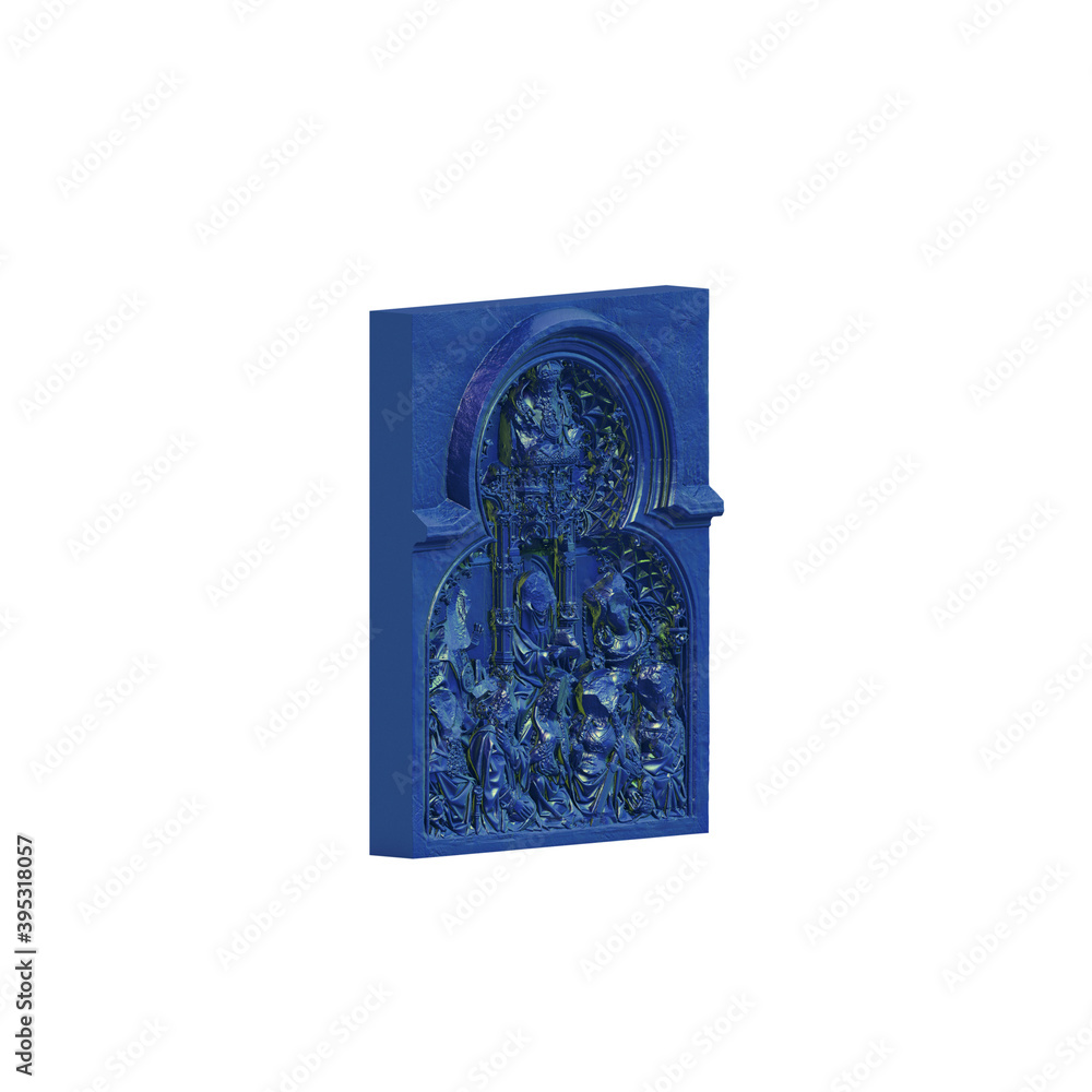 Fototapete a collection of sculptures made in neon style on a black background for your design ideas. 3d render