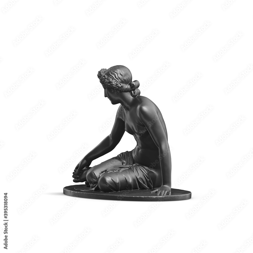 Fototapete a collection of sculptures made in neon style on a black background for your design ideas. 3d render