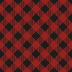 Lumberjack plaid seamless pattern. Vector illustration. Red color. Textile template.