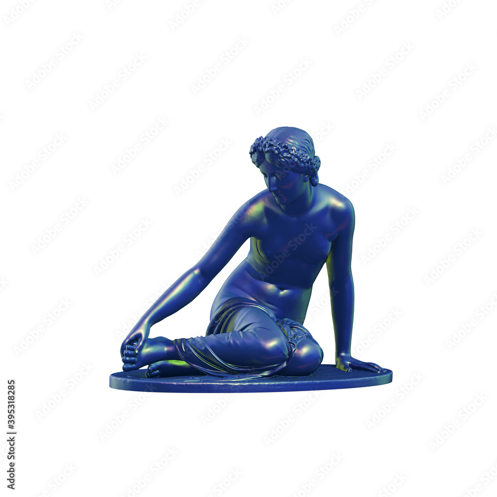 Fototapete a collection of sculptures made in neon style on a black background for your design ideas. 3d render