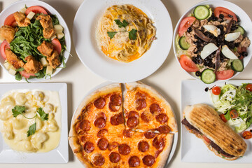 Set of italian food