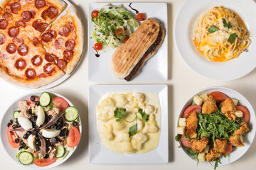 Set of italian food