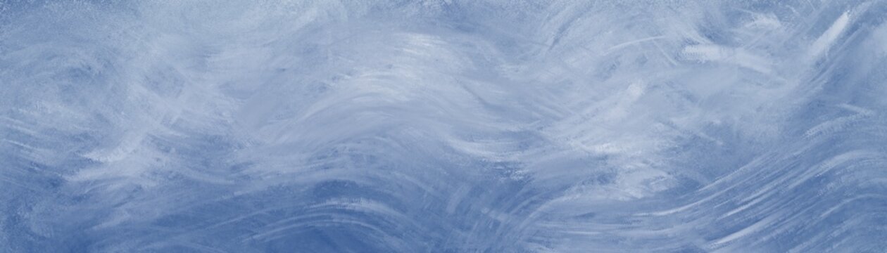 Sfondo azzurro texture di pennellate secche sulla carta. Acquerello color pastello morbido ed elegante. Web banner  con trama ondulata.