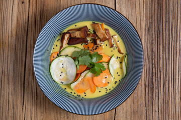 Vegan curry with tofu and vegetables.