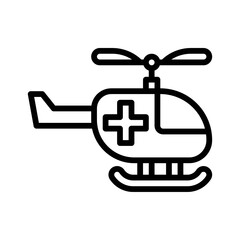 sickness and disease related helicopter ambulance vectors in lineal style,