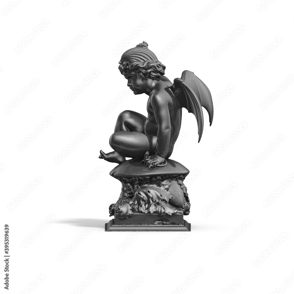 Fototapete a collection of sculptures made in neon style on a black background for your design ideas. 3d render