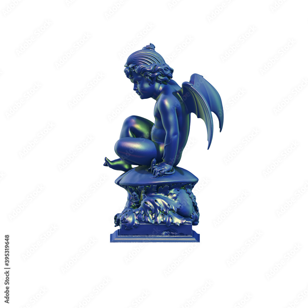 Poster a collection of sculptures made in neon style on a black background for your design ideas. 3d render