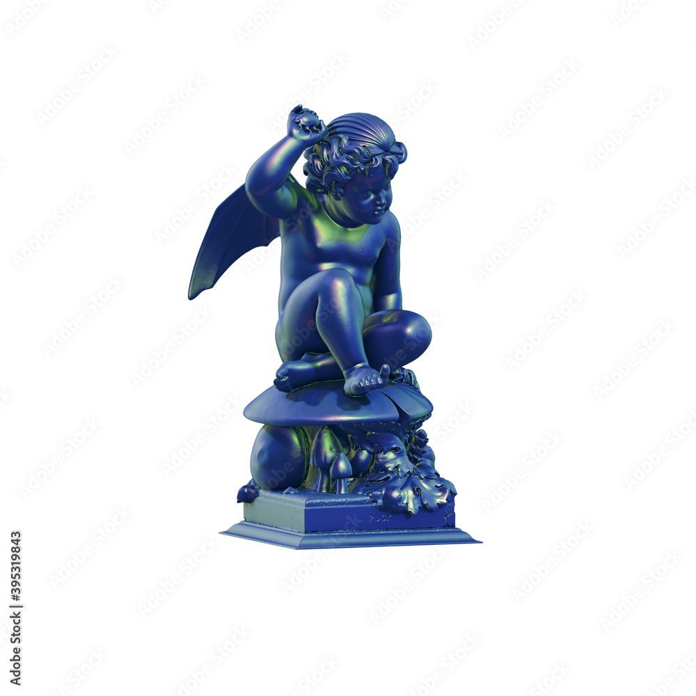 Fototapete a collection of sculptures made in neon style on a black background for your design ideas. 3d render