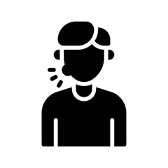 sickness and disease related boy or patient face swelling vectors in solid design,