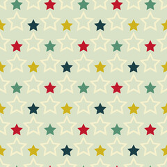 Seamless pattern with stars for Christmas, wrapping paper, fabric, textile