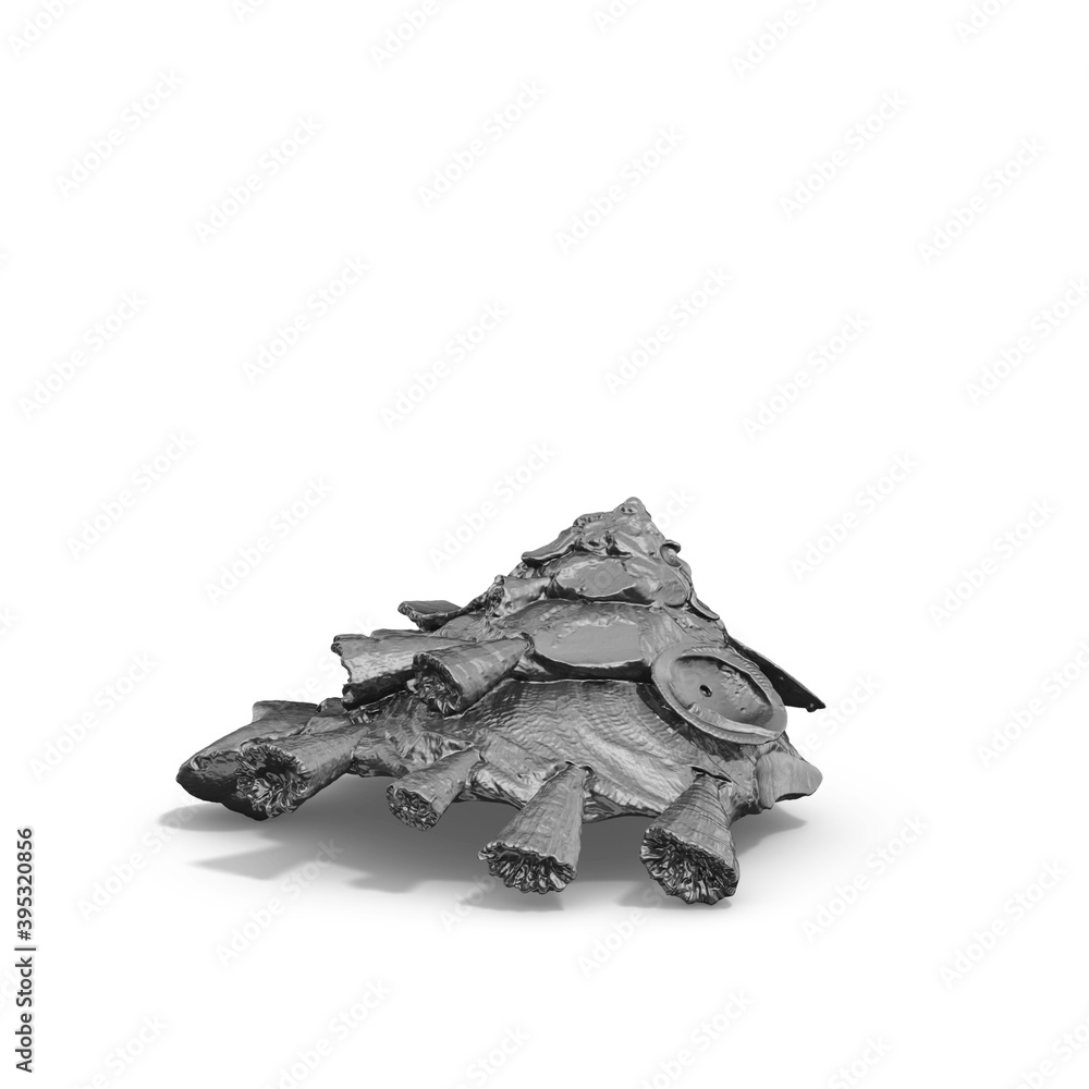 Fototapete a collection of sculptures made in neon style on a black background for your design ideas. 3d render