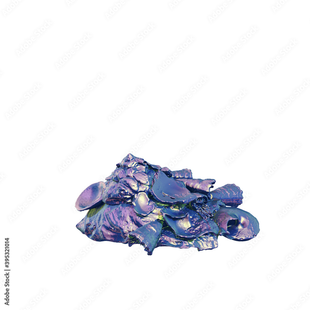 Fototapete a collection of sculptures made in neon style on a black background for your design ideas. 3d render