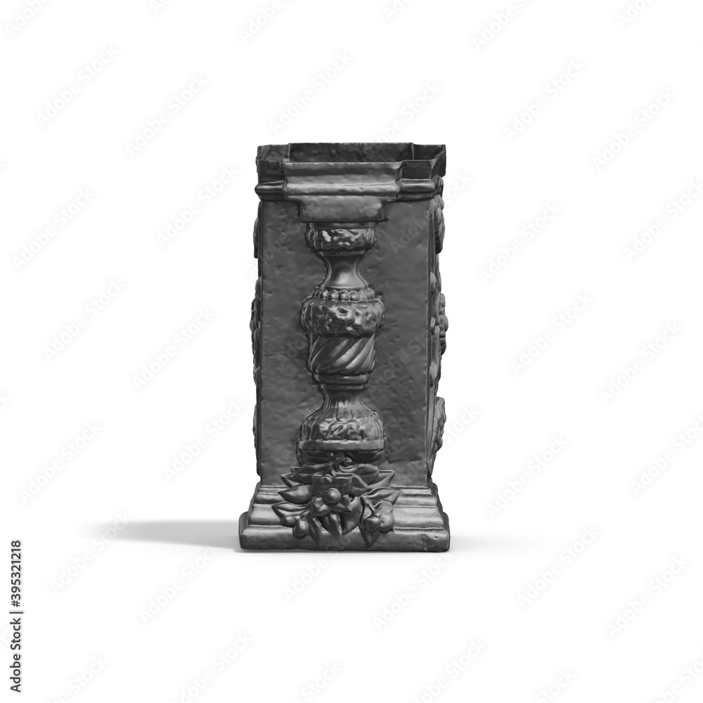 Fototapete a collection of sculptures made in neon style on a black background for your design ideas. 3d render