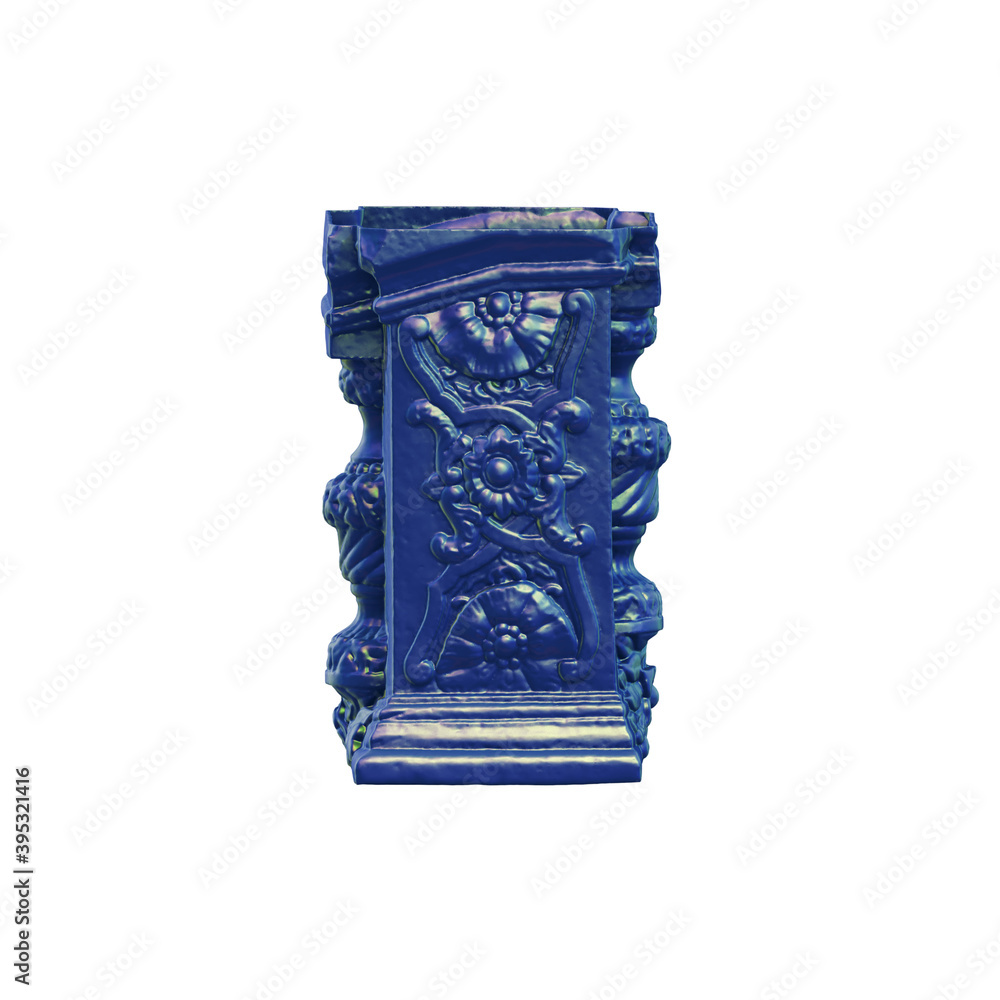 Fototapete a collection of sculptures made in neon style on a black background for your design ideas. 3d render