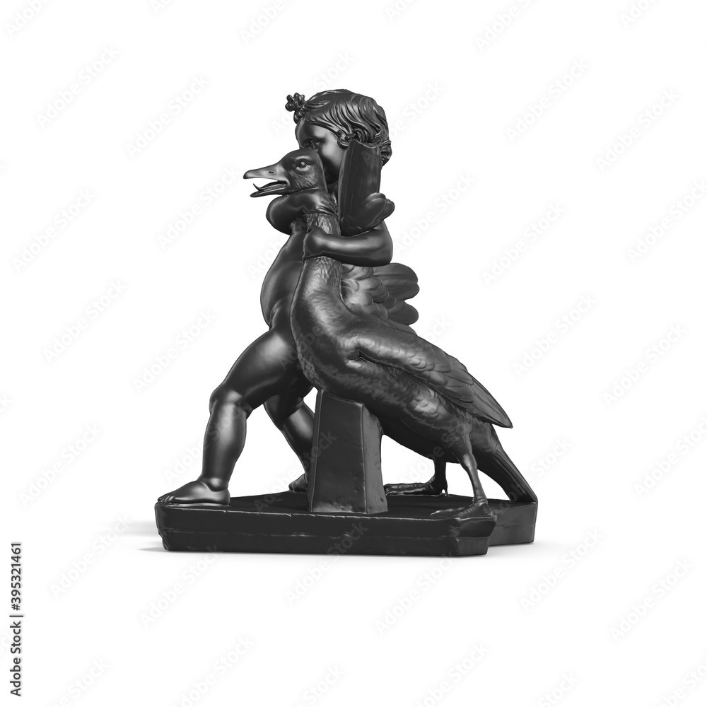 Fototapete a collection of sculptures made in neon style on a black background for your design ideas. 3d render