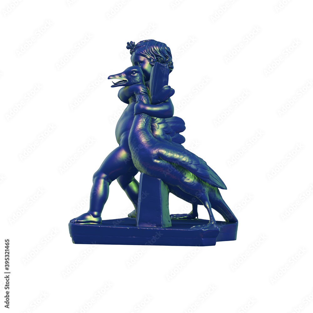 Poster a collection of sculptures made in neon style on a black background for your design ideas. 3d render