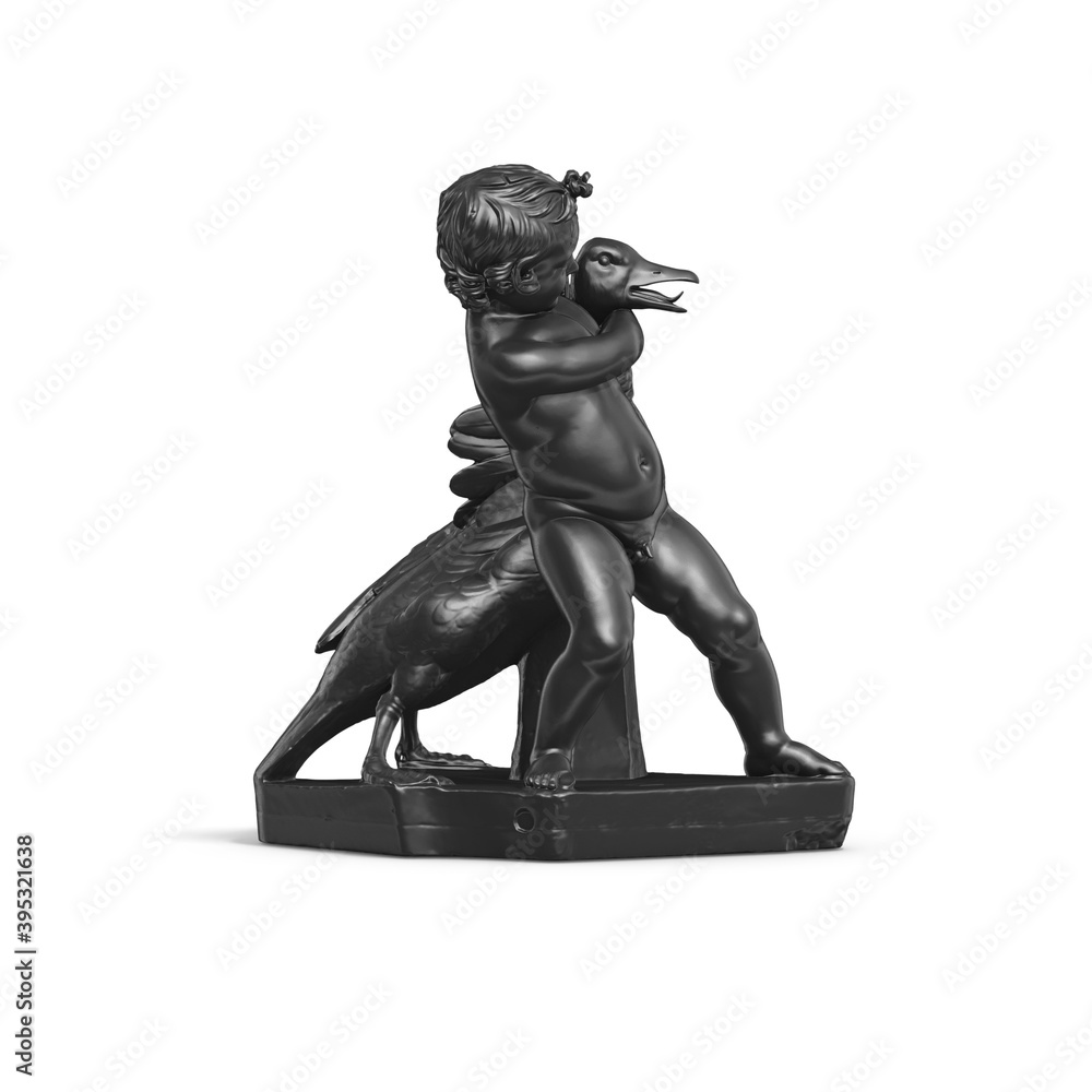 Fototapete a collection of sculptures made in neon style on a black background for your design ideas. 3d render