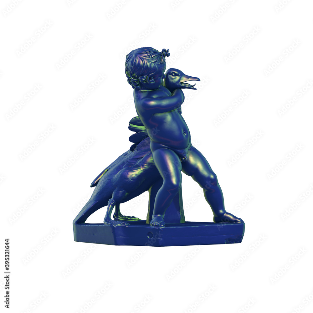 Poster a collection of sculptures made in neon style on a black background for your design ideas. 3d render