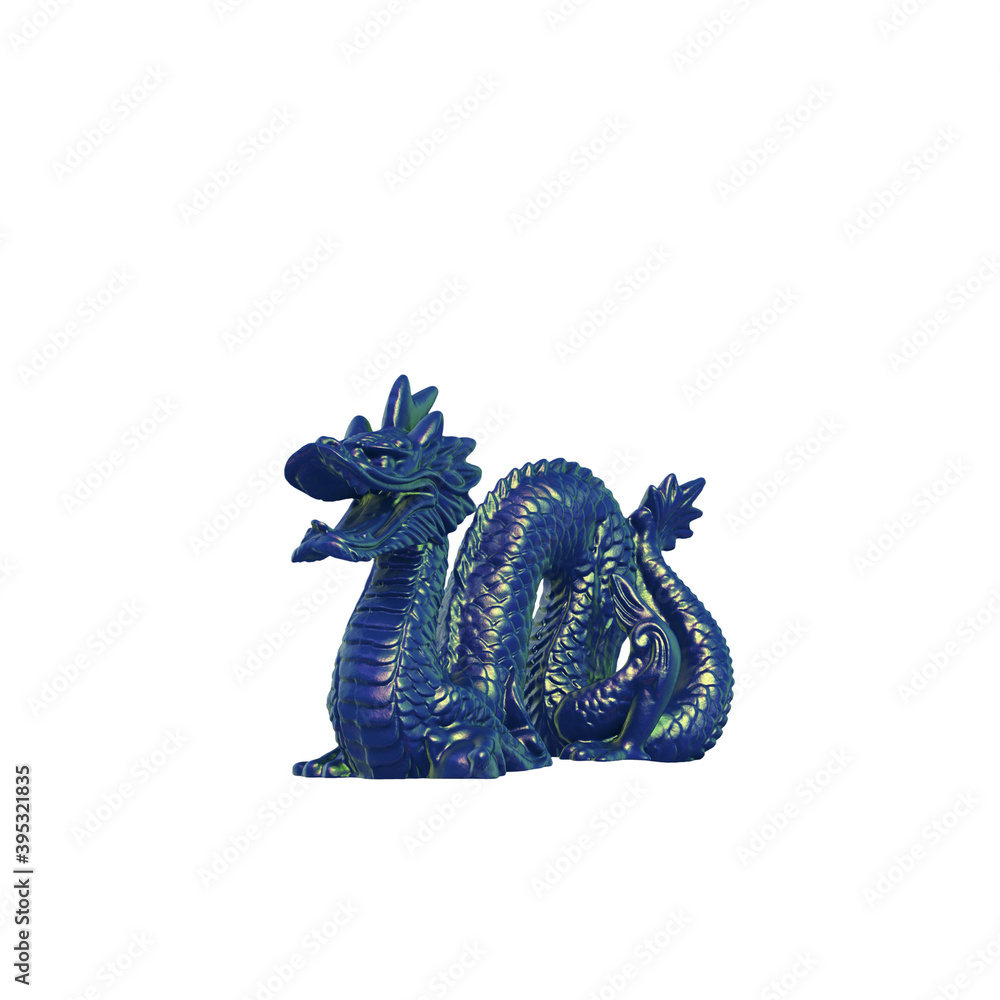 Fototapete a collection of sculptures made in neon style on a black background for your design ideas. 3d render