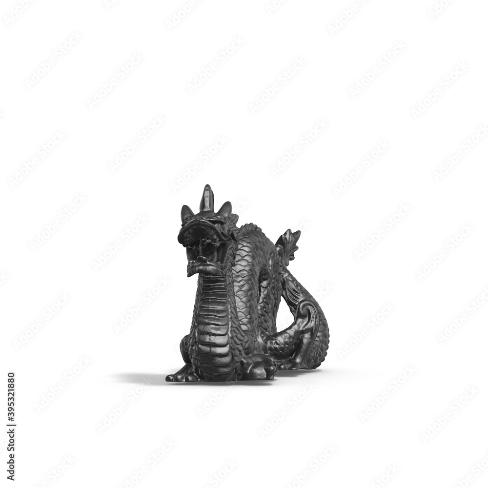 Fototapete a collection of sculptures made in neon style on a black background for your design ideas. 3d render