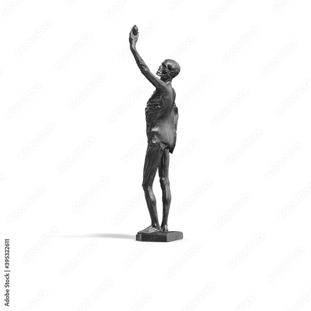 Fototapete a collection of sculptures made in neon style on a black background for your design ideas. 3d render